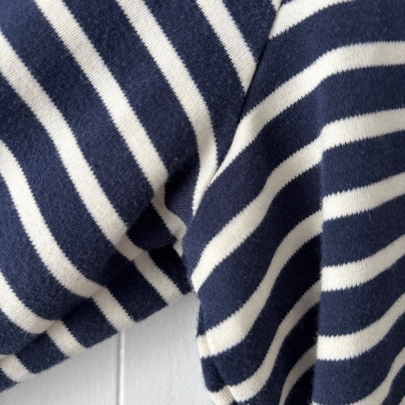 L.L. Bean blue and white stripe open cardigan 100% Supima cotton size M - Picture 4 of 12